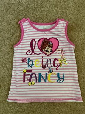 Fancy Nancy Pink Striped 'I Love Being Fancy' tank top